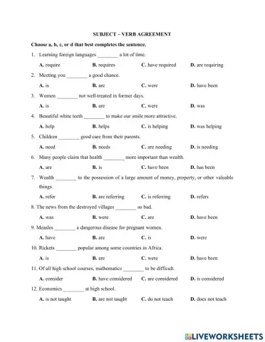 Subject-verb agreement