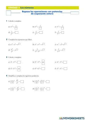 Operaciones con potencias 1