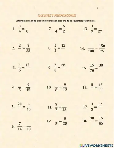 Razones y proporciones