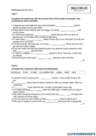 Gold experience B2 grammar test unit 4