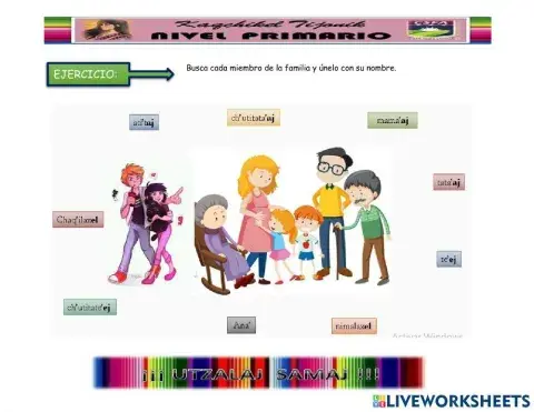 Miembros de la familia en kaqchikel