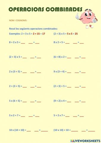 Operacions combinades