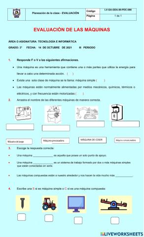Evaluacion de maquinas