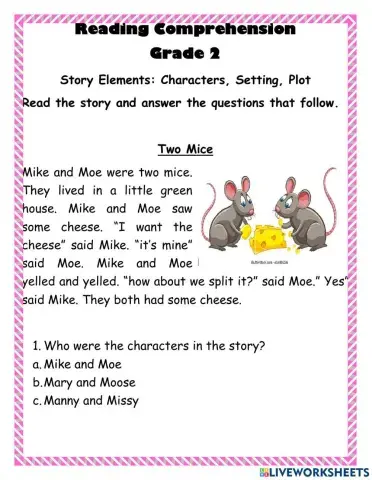 Reading Comprehension: story elements