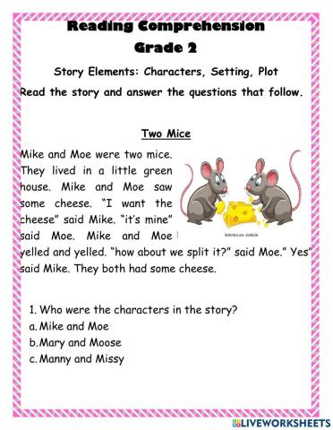 Reading Comprehension: story elements