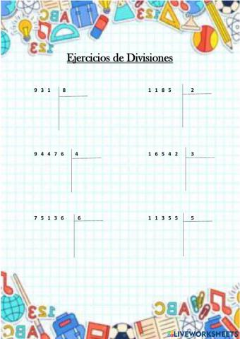 Ejercicios de divisiones