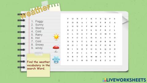 Weather word search