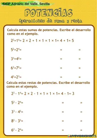 Suma y resta de potencias