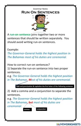 Run on Sentences Notes