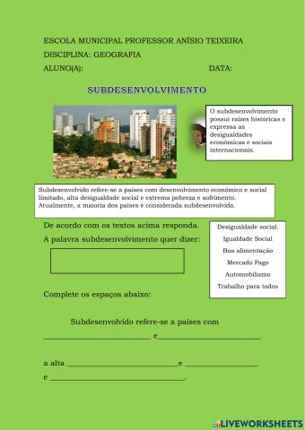 Subdesenvolvimento