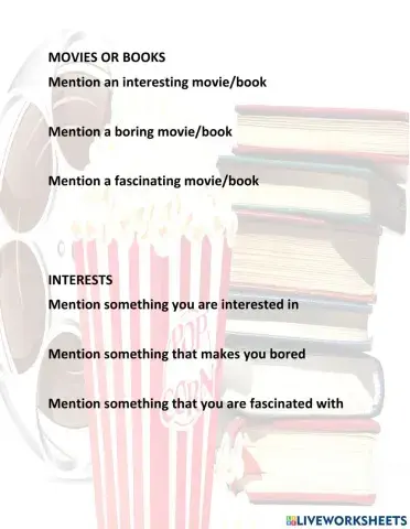 Movies books and interests