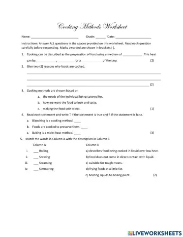 Moist Cooking Methods