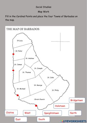 Map Work - Towns of Barbados