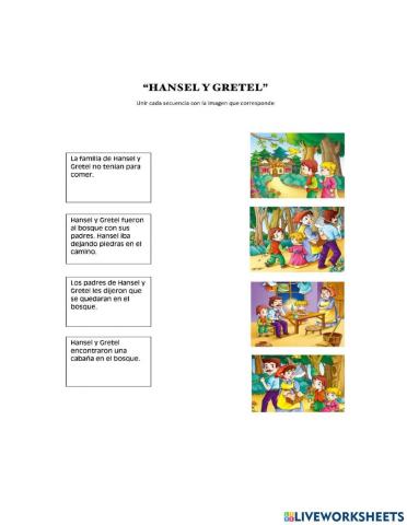 Comprobación de Lectura Hansel y Gretel