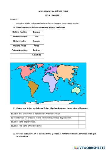 Ubicación del Ecuador y regiones