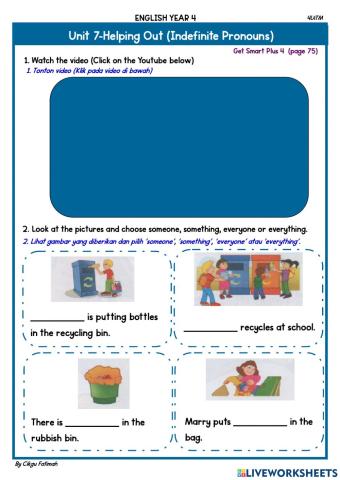 Get Smart Plus 4- page 75 (Indefinite Pronouns)