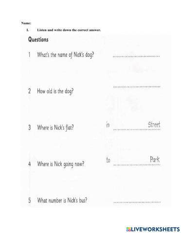 Listening starter 1- test 1