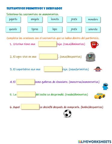 Sustantivos primitivos y derivados