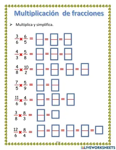 Multiplicación de fracciones