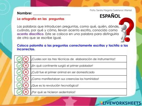 El  acento en las preguntaas