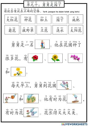BCSK T4 单元十：舅舅是园丁 Pakcik Adalah Pekebun （课文一）