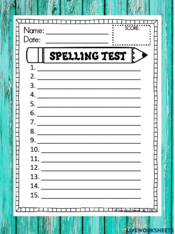 Spelling test Module 1, week 1