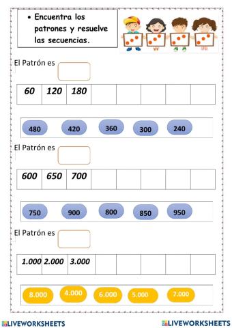 Secuencias numéricas con patrones