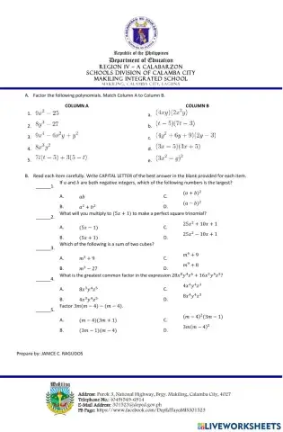 Factoring Polynomials