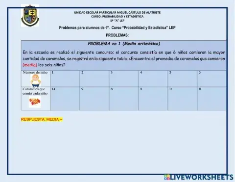 Problemas: Media, Mediana y Moda