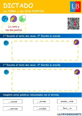 DICTADOS. La COMA y los DOS PUNTOS.