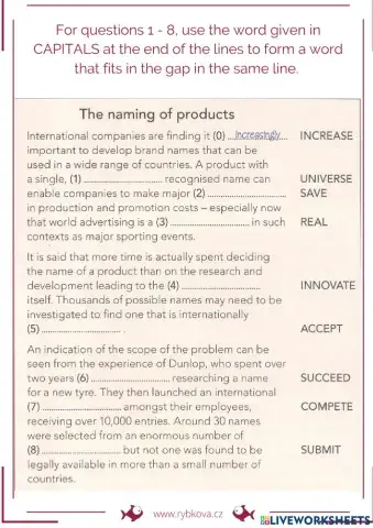 CA - word formation U2