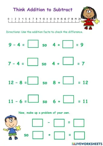 Think Addition to Subtract