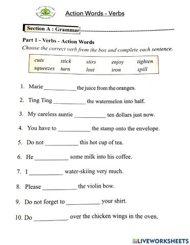 Action Verbs