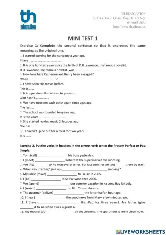 Mini test 1 level b1