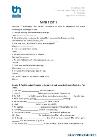 Mini test 1 level b1