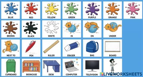 Vocabulary - colors - school
