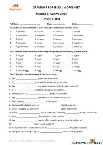 M4L6 - Passive Voice - Test