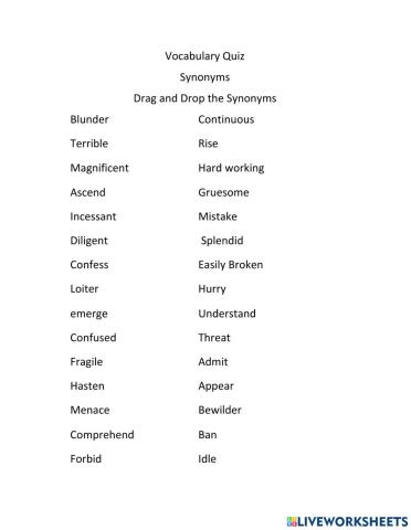 Synonyms review