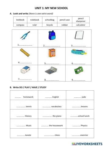 Grade 6 - Unit 1 - My new school (1)