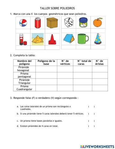 TALLER SOBRE POLIEDROS 6A