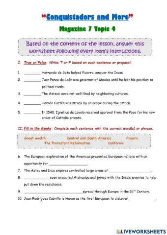 Conquistadors & More