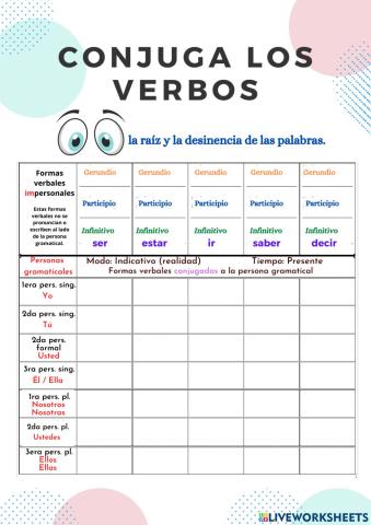 Conjuga verbos en presente III