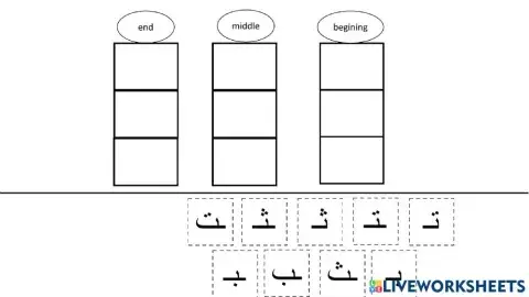 Letter baa beginning middle and end