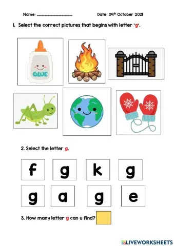 Words that begins with letter g