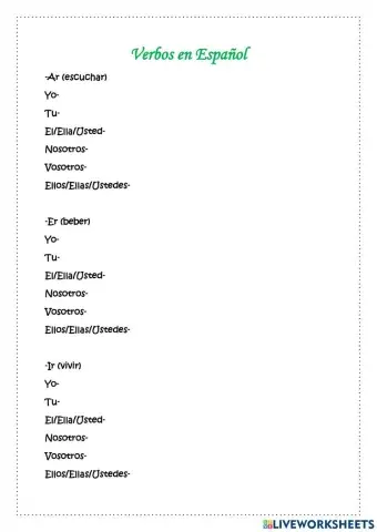 Verbos en Español