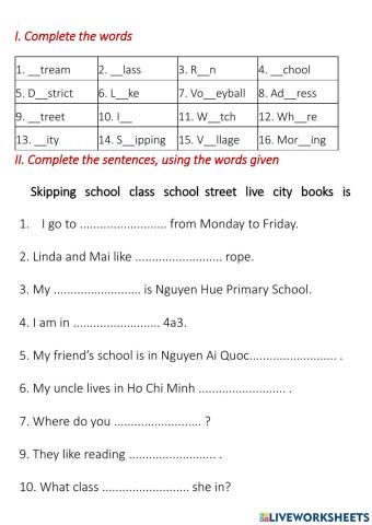 Worksheet grade 4