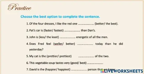 E9 - compartives & superlatives