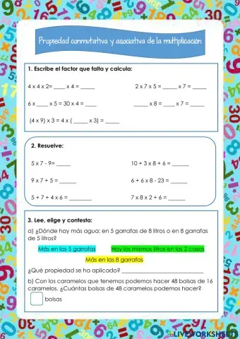 Propiedad conmutativa y asociativa multiplicación. Prioridad de la multiplicación