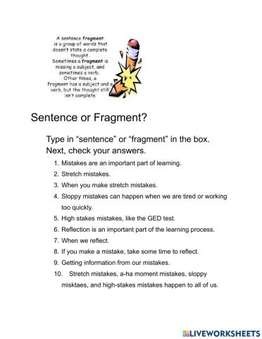 Sentence or Fragment