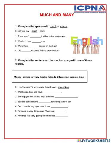 Many and much: exercises